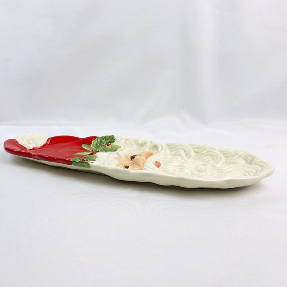 Fitz & Floyd Snack Therapy Christmas Holiday Santa Plate Platter 13” - Picture 5 of 8